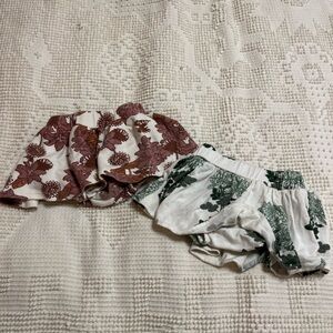 Floral Kids Skirt Set - Brown and Green